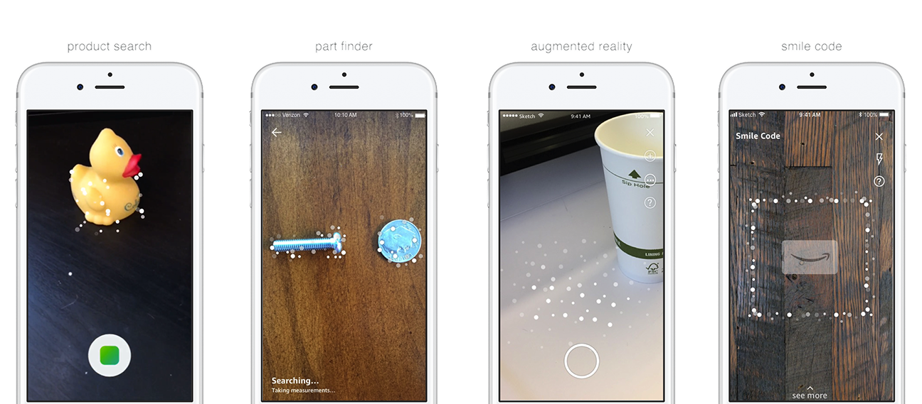 Amazon Shopping camera features after Fireflies, showing consistent visual language across camera experiences.